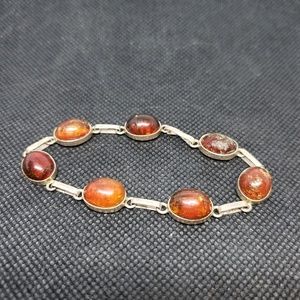 Vintage Amber and Silver Bracelet